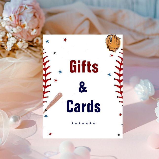 Baseball Geschenk und Karte Geburtstag Baby Dusche Sockelschild (Von Creator hochgeladen)
