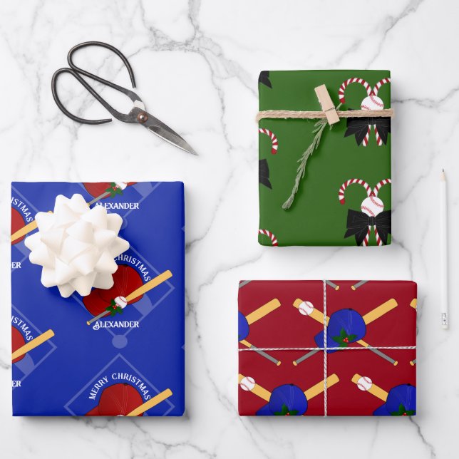 Baseball-Geschenk Wrap HAMbyWG Geschenkpapier Set (Vorderseite)