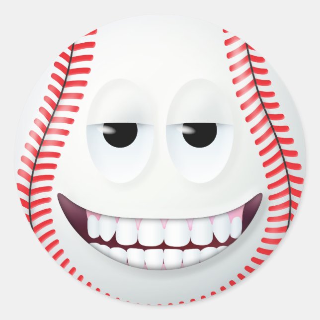 Baseball-Gesicht 2 Runder Aufkleber (Vorderseite)