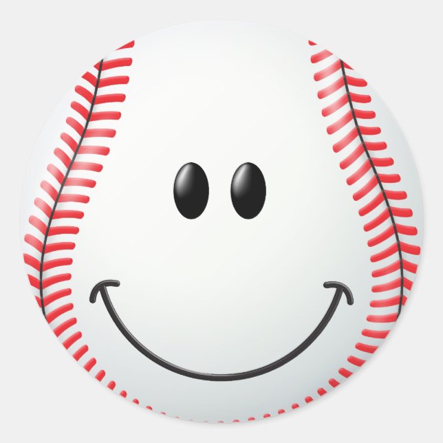 Baseball-Gesicht Runder Aufkleber (Vorderseite)