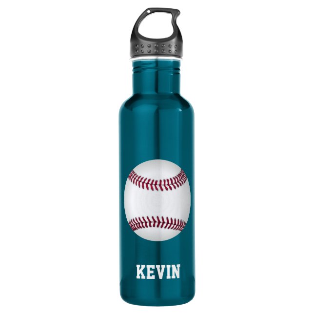 Baseball-Gewohnheit Edelstahlflasche (Vorderseite)
