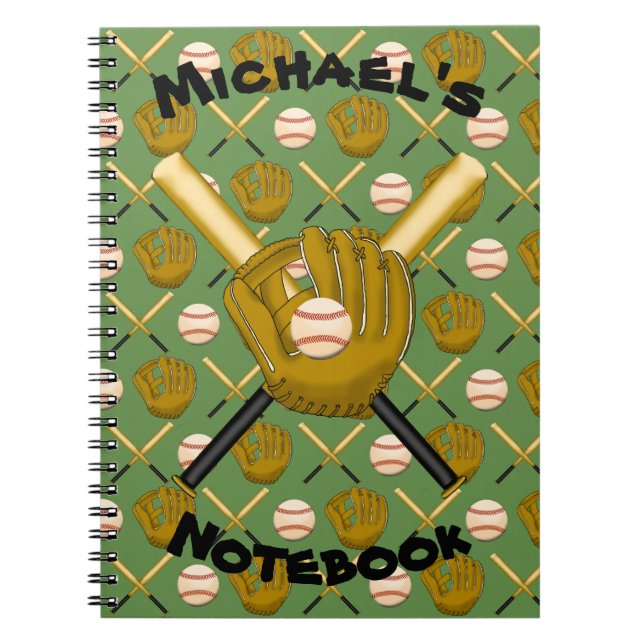 Baseball-gewundenes Notizbuch Notizblock (Vorderseite)