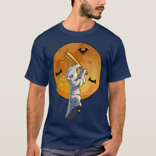 Baseball Ghost Halloween Men Boys Baseball Hallowe T-Shirt