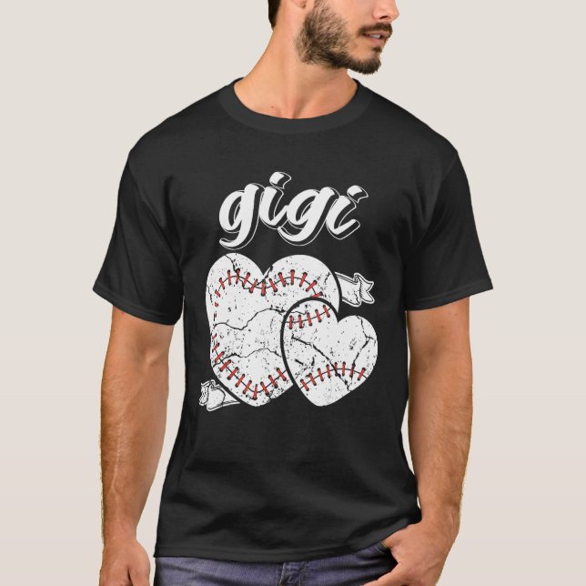 Baseball Gigi Heart Ball Cool Baseball Proud Grand T-Shirt (Vorderseite)