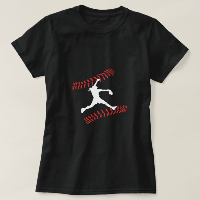 Baseball Girl Softball Ball Bat Game Player Gesche T-Shirt (Design vorne)