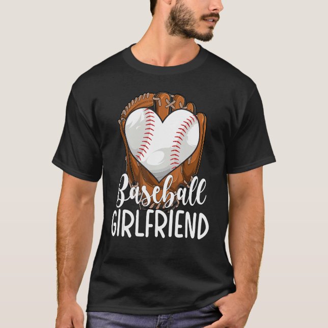 Baseball Girlfriend Heart Girlfriend Of A Baseball T-Shirt (Vorderseite)
