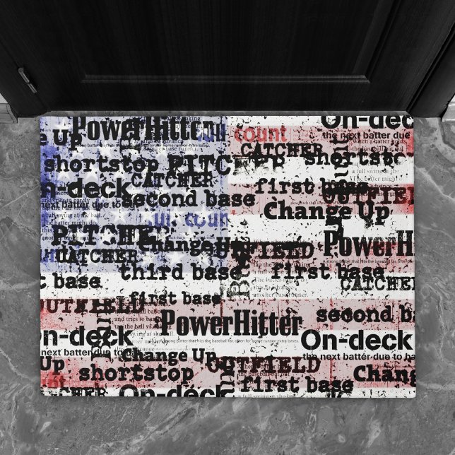 Baseball Glory | Verblasste grunge amerikanische F Fußmatte (Von Creator hochgeladen)