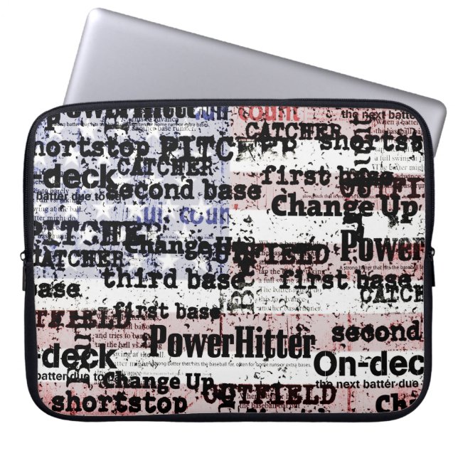 Baseball Glory | Verblasste grunge amerikanische F Laptopschutzhülle (Vorderseite)