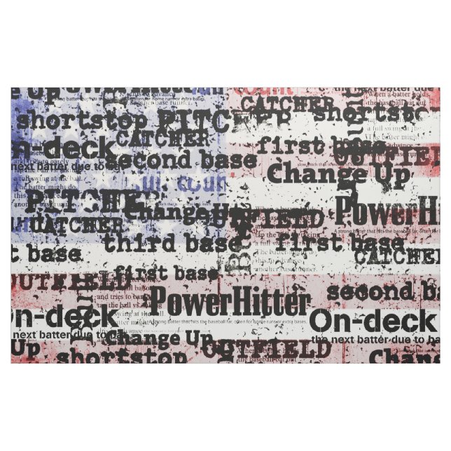 Baseball Glory | Verblasste grunge amerikanische F Stoff (Yard (91,4 cm))