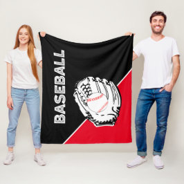 Baseball Glove Black & Red Fleecedecke
