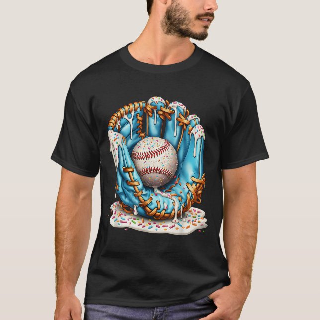 Baseball Glove Ice Cream Drip With Sprinkles Men B T-Shirt (Vorderseite)