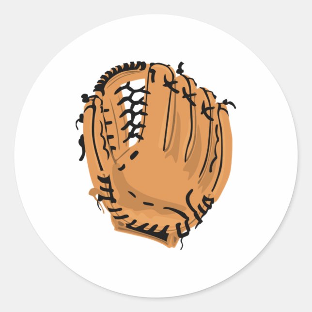 Baseball Glove Runder Aufkleber (Vorderseite)