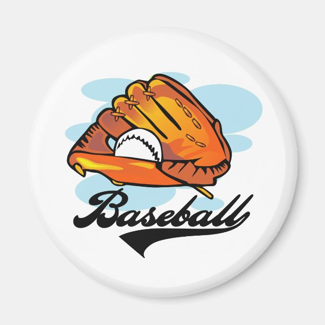 Baseball Glove T - Shirt und Geschenke Magnet (Vorne)