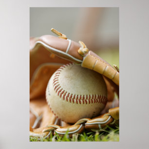Baseball Glove und Ball Poster