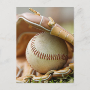Baseball Glove und Ball Postkarte