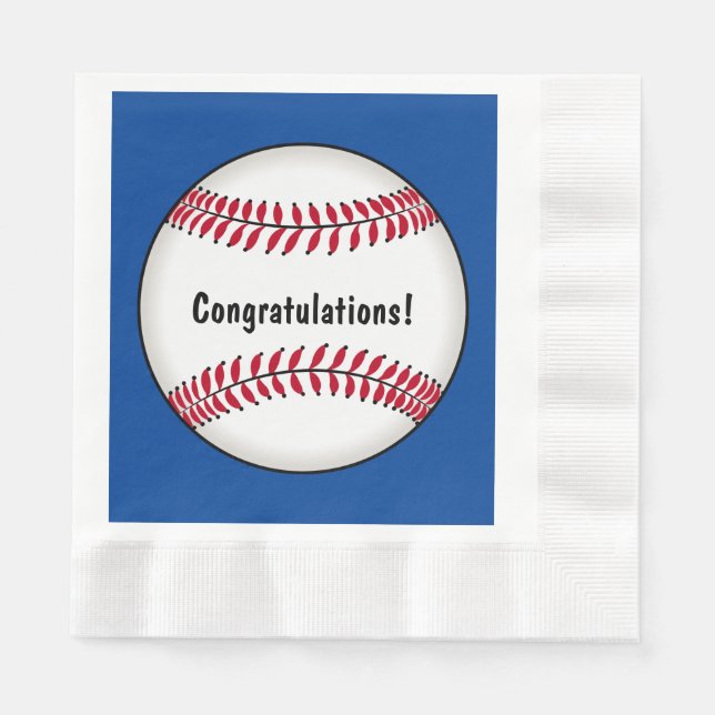 Baseball Glückwunsch Serviette (Vorderseite)