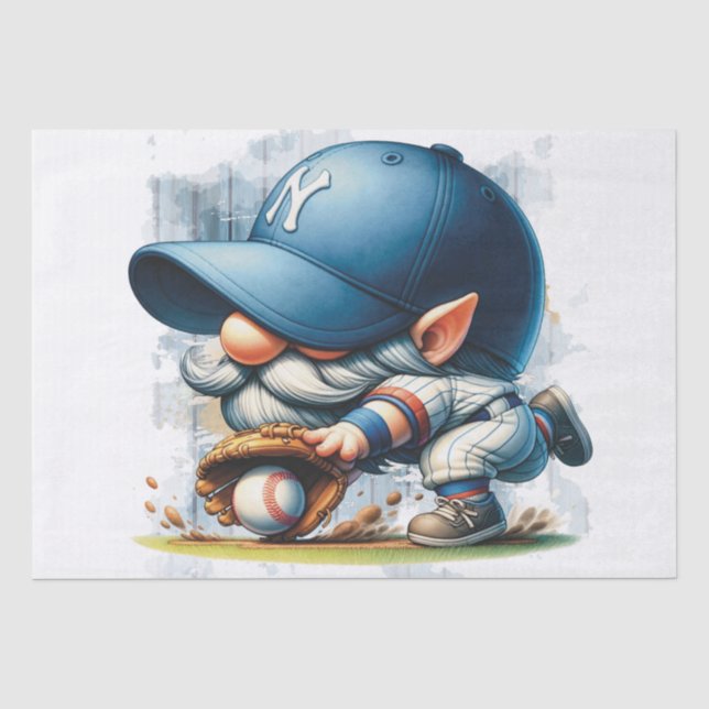 Baseball Gnome Seidenpapier (Vorderseite)