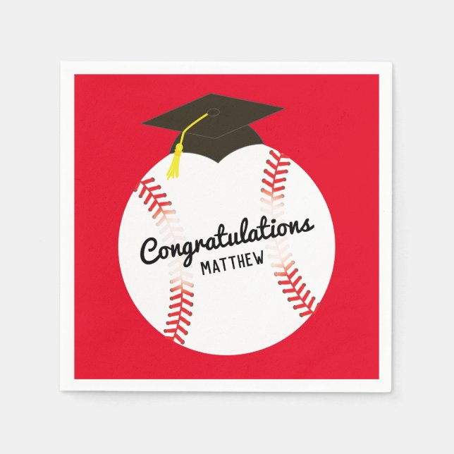 Baseball Graduierungsparty Sport Serviette (Vorderseite)