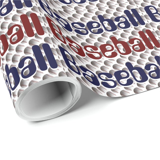 Baseball-Grafik Geschenkpapier (Rolleneckpunkt)