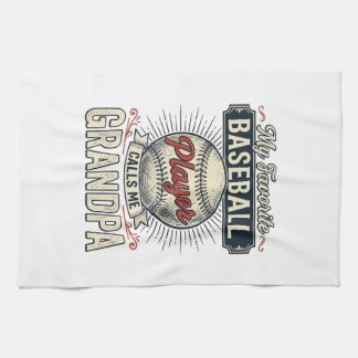 Baseball Grandpa Vintage Engraving Shirt Design_1 Geschirrtuch