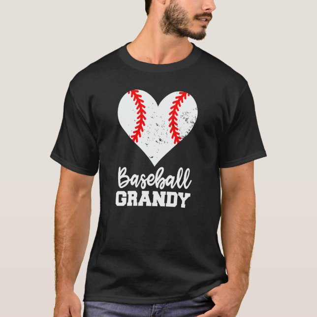 Baseball Grandy Baseball Heart Grandma Grandy T-Shirt (Vorderseite)