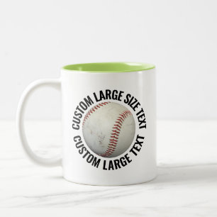 Baseball & Großer Text LIME GRÜN 325ml Custom Zweifarbige Tasse