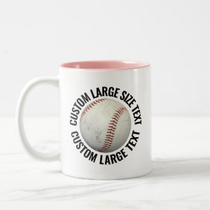 Baseball & Großer Text PINK 325ml Custom Zweifarbige Tasse
