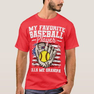 Baseball Großvater - USA-Flagge T-Shirt