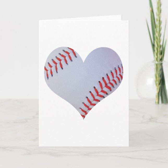 Baseball-Grußkarte des Herzens geformte Karte (Vorderseite)