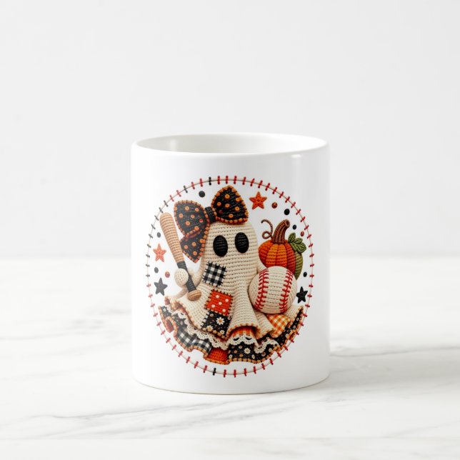 Baseball-Halloween-Patchwork Kaffeetasse (Mittel)