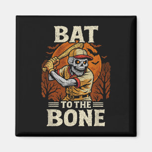 Baseball Halloween Skeleton - Halloween Bat Baseba Magnet