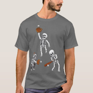Baseball Halloween Skelette Hitter Catcher Boys K T-Shirt
