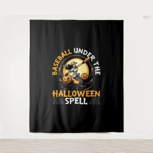 Baseball-Halloween-Streich oder Streusel Baseballs Wandteppich