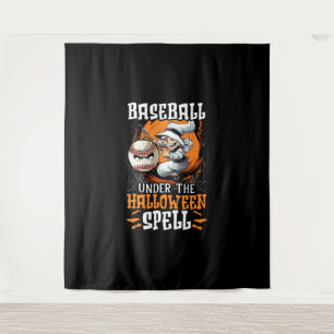 Baseball Halloween Trick oder Treatment Baseball-S Wandteppich