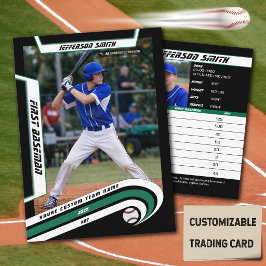 Baseball-Handelskarte Lebendes Grünes Schwarz Telefonnummerkarte