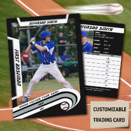 Baseball-Handelskarte lebhaft Silberschwarz Telefonnummerkarte