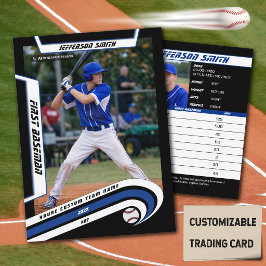 Baseball-Handelskarte Lively Blue Black Telefonnummerkarte