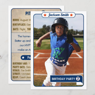 Baseball-Handelskarte zum Geburtstag Einladung