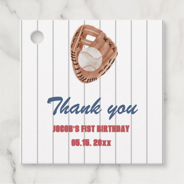 Baseball-Handschuh-Tag Geschenkanhänger (Vorderseite)