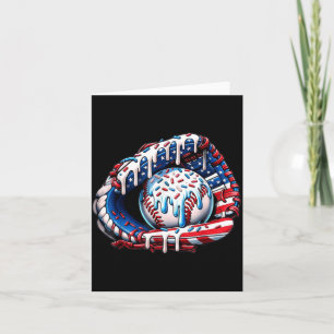 Baseball-Handschuh tropft Amerikanische Flagge 4. Karte