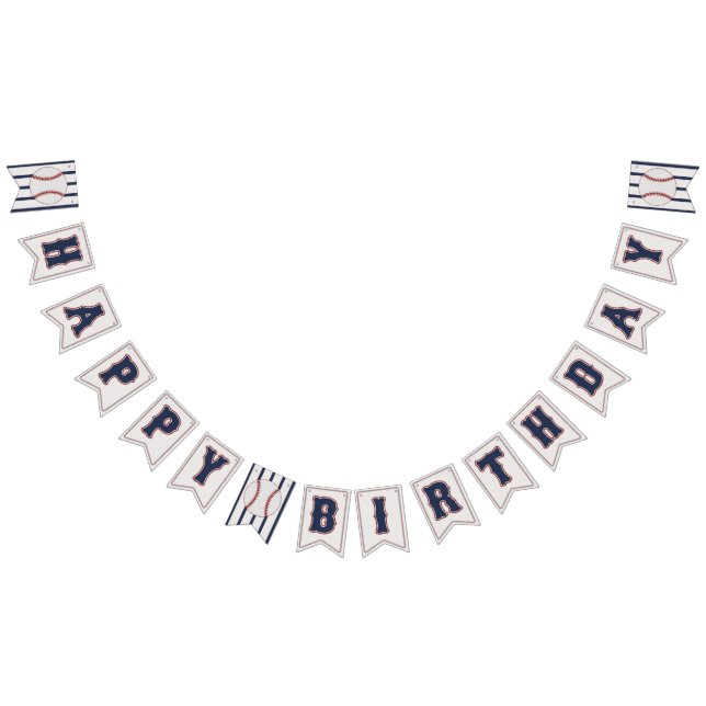 Baseball Happy Birthday Bunt Flag Banner Blau (Alle)