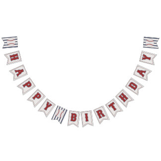 Baseball Happy Birthday Bunt Flag Banner Rot