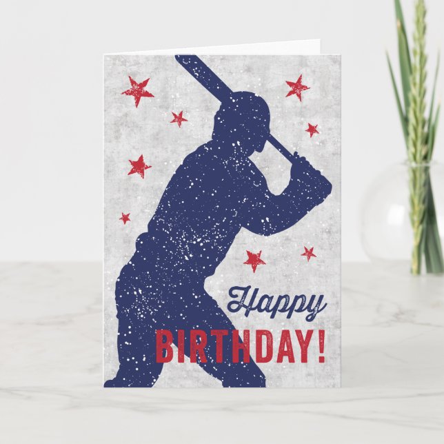 Baseball Happy Birthday Card mit laufendem Jungen Karte (Vorderseite)