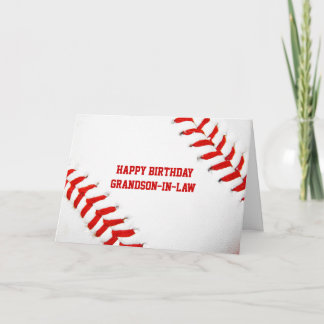 Baseball Happy Birthday Grandson-in-Law Card Karte