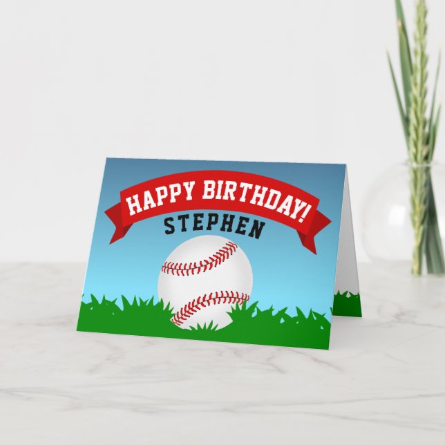 Baseball Happy Birthday Karte (Vorderseite)