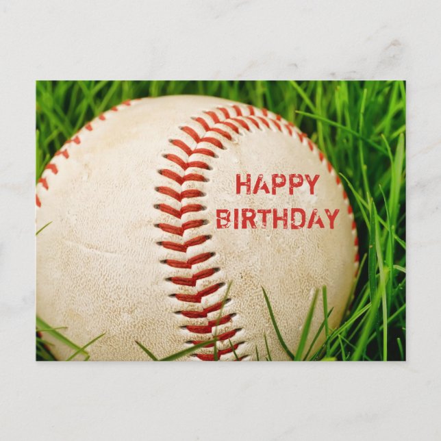 Baseball Happy Birthday Postcard Postkarte (Vorderseite)