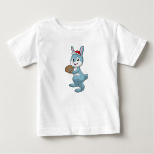Baseball-Hase mit Baseball-Handschuh Baby T-shirt