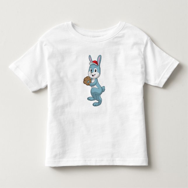 Baseball-Hase mit Baseball-Handschuh Kleinkind T-shirt (Vorderseite)