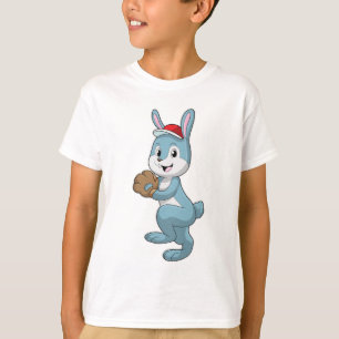 Baseball-Hase mit Baseball-Handschuh T-Shirt