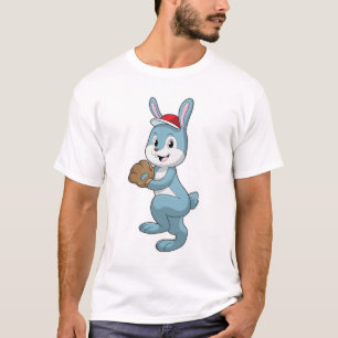 Baseball-Hase mit Baseball-Handschuh T-Shirt